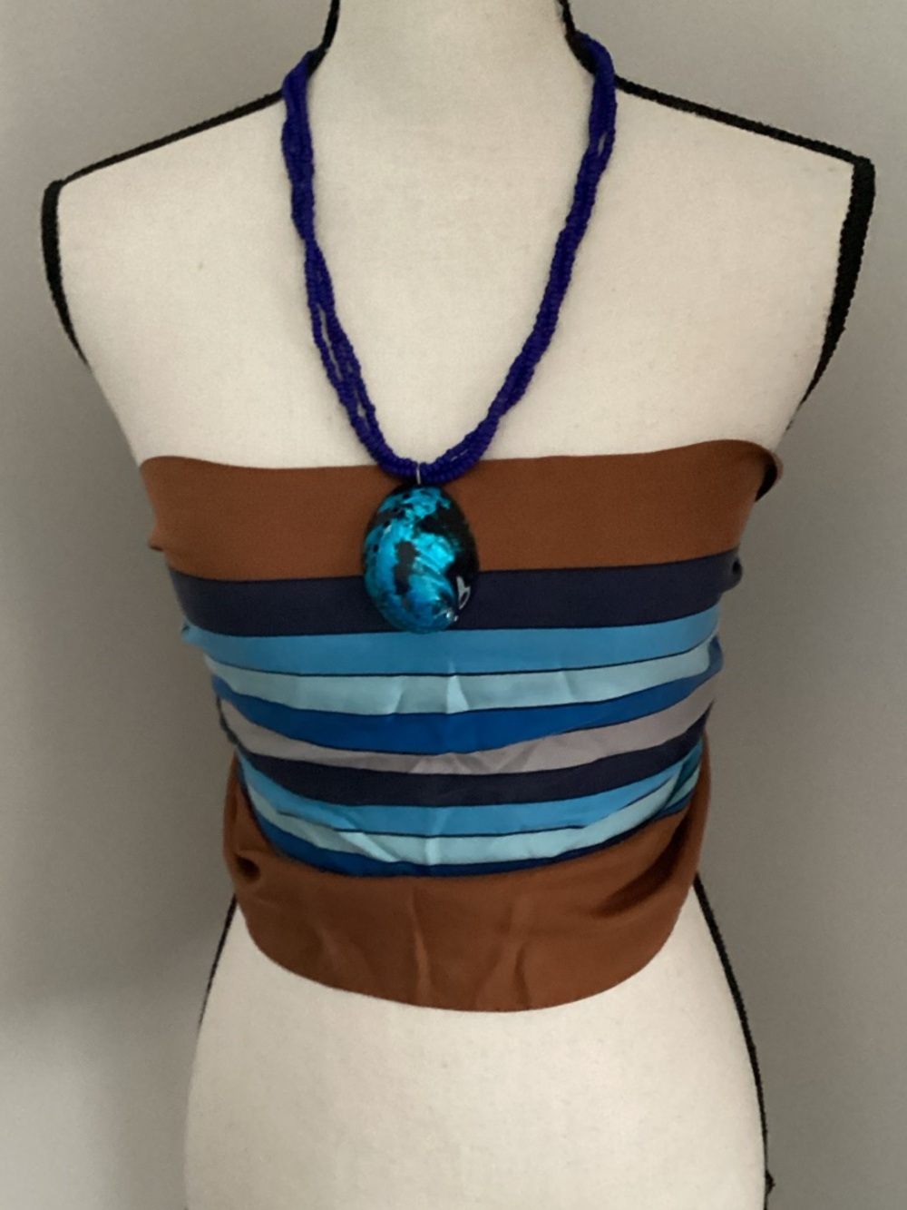 made in Italy silk swim convertible cover up top,head wrap,waist